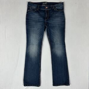 Wrangler Boot Cut Cowgirl Jeans Women's Size 17x34 Blue Denim Mid Rise Dark Wash